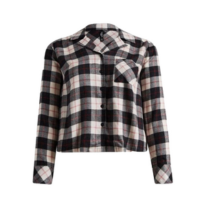 Torrid Woven Crop Button Down Long Sleeve Sleep Shirt